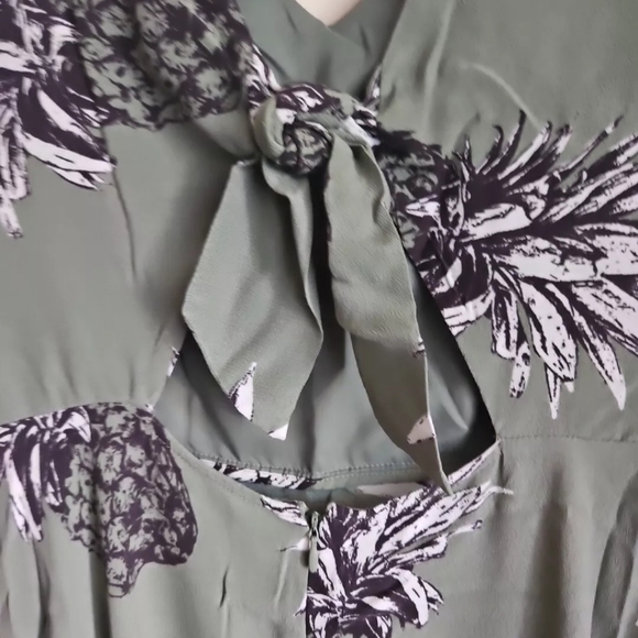 Bb Dakota Green Pineapple Print Dress 6 - Picture 5 of 8